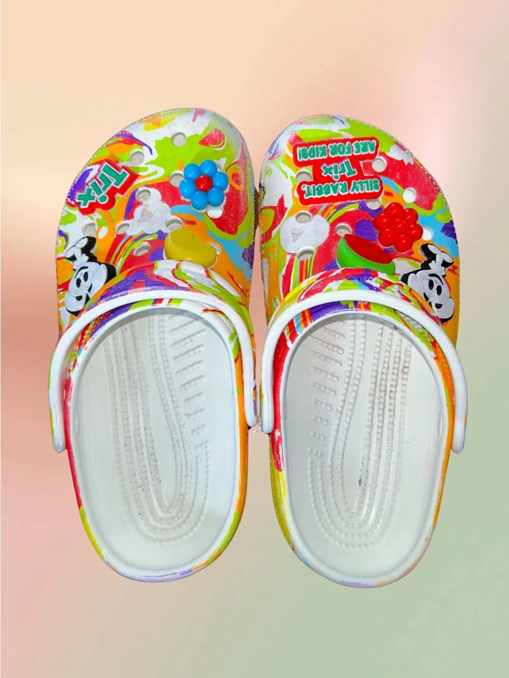 Crocs Classic Clog General Mills Trix Cereal Kids J1 with Jibbitz Charms